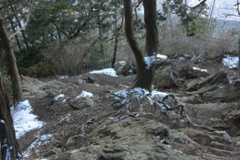 表登山道の岩場