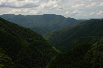 林道から見える鯛ノ巣山